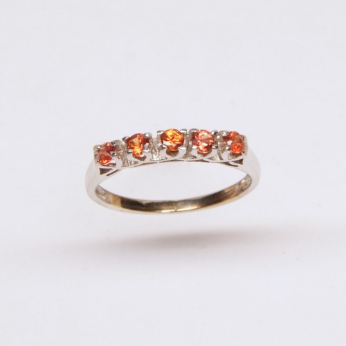 9ct White Gold Garnet Ring